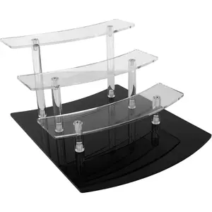 Acrylic Stand – 4 Tier Clear Shelf for POP, Amiibo, Figures, Collectibles, Cupcakes, Perfume, Skincare Organizer