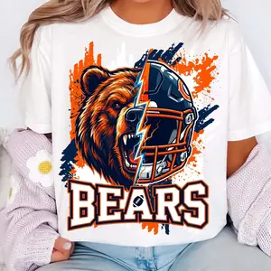 TLXT Chicago Football Bear Tshirt Gift For Fan