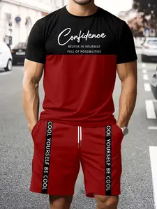 Two-Piece Patchwork Confidence Set, Summer Comfort Versatile Casual, Stylish Women's Clothing for Everyday Wear, Menswear
