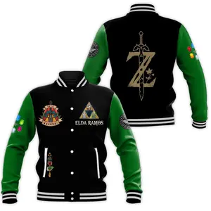Zelda Baseball Jacket, Varsity Style Baseball Jacket, Casual Sport Coat, Everyday Streetwear