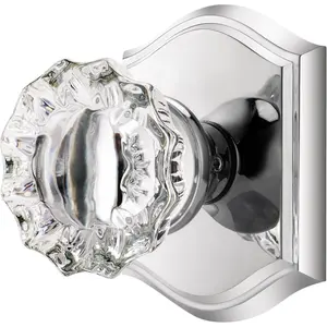 Door Knobs Interior, Passage Glass Door Knobs Polished Chrome Door Knobs for Hall Closet
