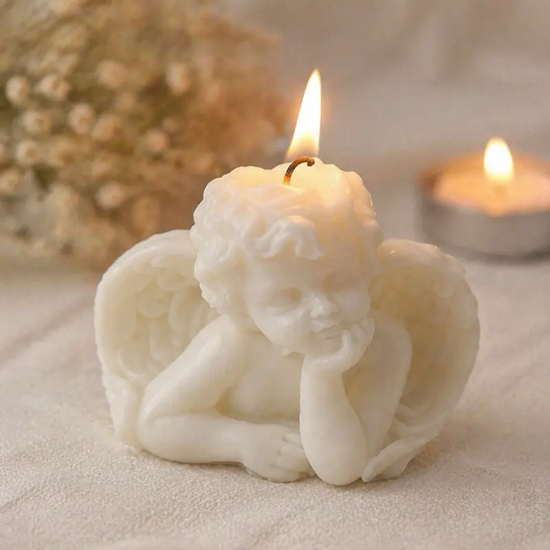 Cherub Angel Candle for Peace Healing Protection Decorative Home Decor