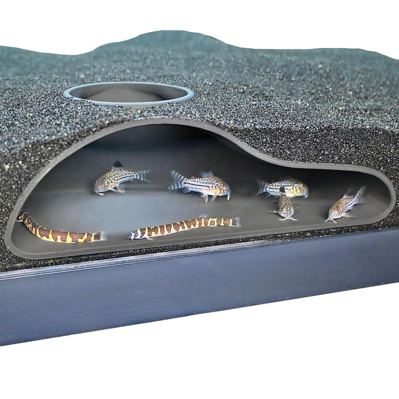 Aquarium Underground Tunnel Cave Natural Curve | Viewing Fish & Shrimp Under Gravel Tunnel | Fish Tank Decor Decoration Hideout Perfect for Corydora Catfish, Kuhli Loach, Clown Loach, Pleco