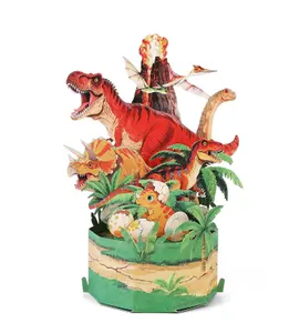 Dinosaur world 3D dinosaur pop-up greeting cards, DIY birthday handmade greeting cards, perfect birthday gifts for dinosaur fans and children. summervibes