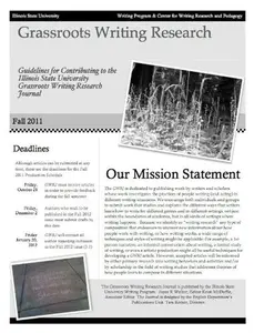 USED-Grassroots Writing Research Journal - Issue 3.1 by Dept of English - Illinois State University (Unknown)