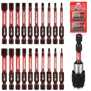 21-Piece 2.5" Hex Head Allen Wrench Drill Bit Set, 1/4" Hex Screwdriver Bits Set with Durable Magnetic Impact Bit Holder, SAE & Metric Allen Key, S2 Steel, Mechanic Home RepairQuesear