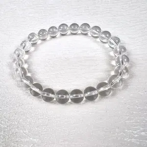Clear Quartz Crystal Bracelet – 7/8mm Natural Healing Energy | Inner Peace, Protection & Gift for Her