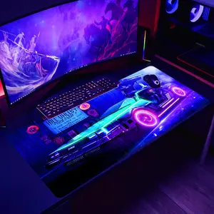 Car Pattern Reactive Mouse Pad, 1 Count Large Gaming E-sports Computer Thickened Fluorescent Mouse Pad, Washable Non-Slip Mouse Pad for Office Home Gaming
