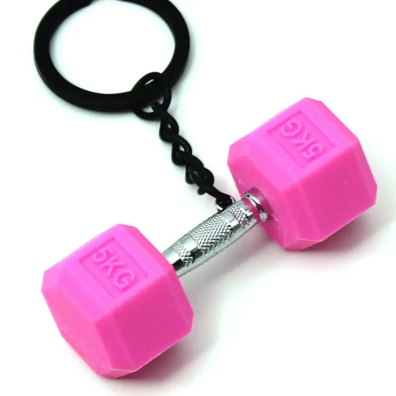 Mini Dumbbell Keychain, Keychain for bags, PVC Soft Rubber Sports Fitness Dumbbell Keyring Pendant, Dumbbell Charms Gym Keychain, Dumbbell Bag Keychain Accersories Keychain Bag Hanging Ornaments Party Christmas Gift, Key Accessories