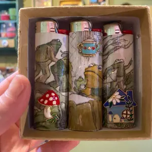 Frog and Toad Lighter Set of 3 - decorated with Charms