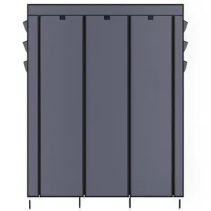 Heavy Duty Portable Closet Storage Organizer Wardrobe Clothes Rack Shelving with Adjustable Shelves and Durable Construction