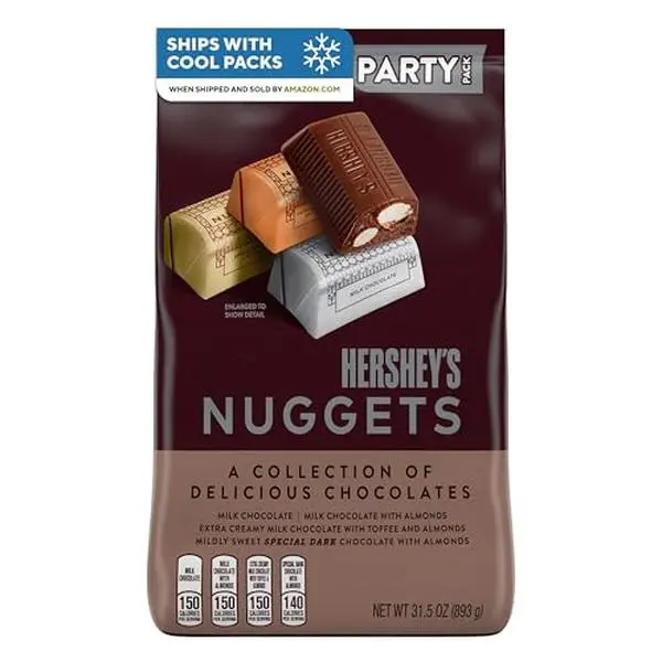 HERSHEY'S NUGGETS Assorted Chocolate Candy Party Pack, 26 oz
