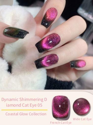 FZHI NAIL Dynamic Shimmering Diamond Cat Eye 10 Coastal Glow Collection Wide Cat Eye French Cat Eye