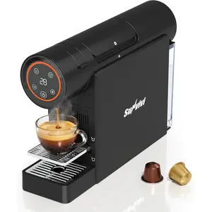 Espresso Pod Machine for , Capsule Coffee Maker for NS  Pods, 20 Bar Single Serve Mini Pod Maker with 22oz Removable Water , Adjustable Cup Tray for  & Office, Black