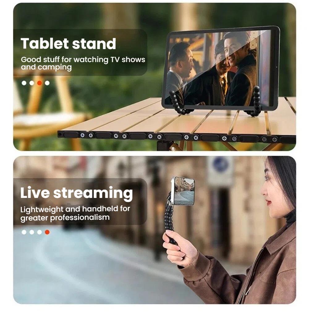 for Magsafe Flexible Magnetic Phone Tripod Mount Stand Holder Desk Bracket for Indoor Outdoor Video Recording Vlogging Selfie, Phone Tripod Universal for iPhone Samsung Galaxy Smartphone