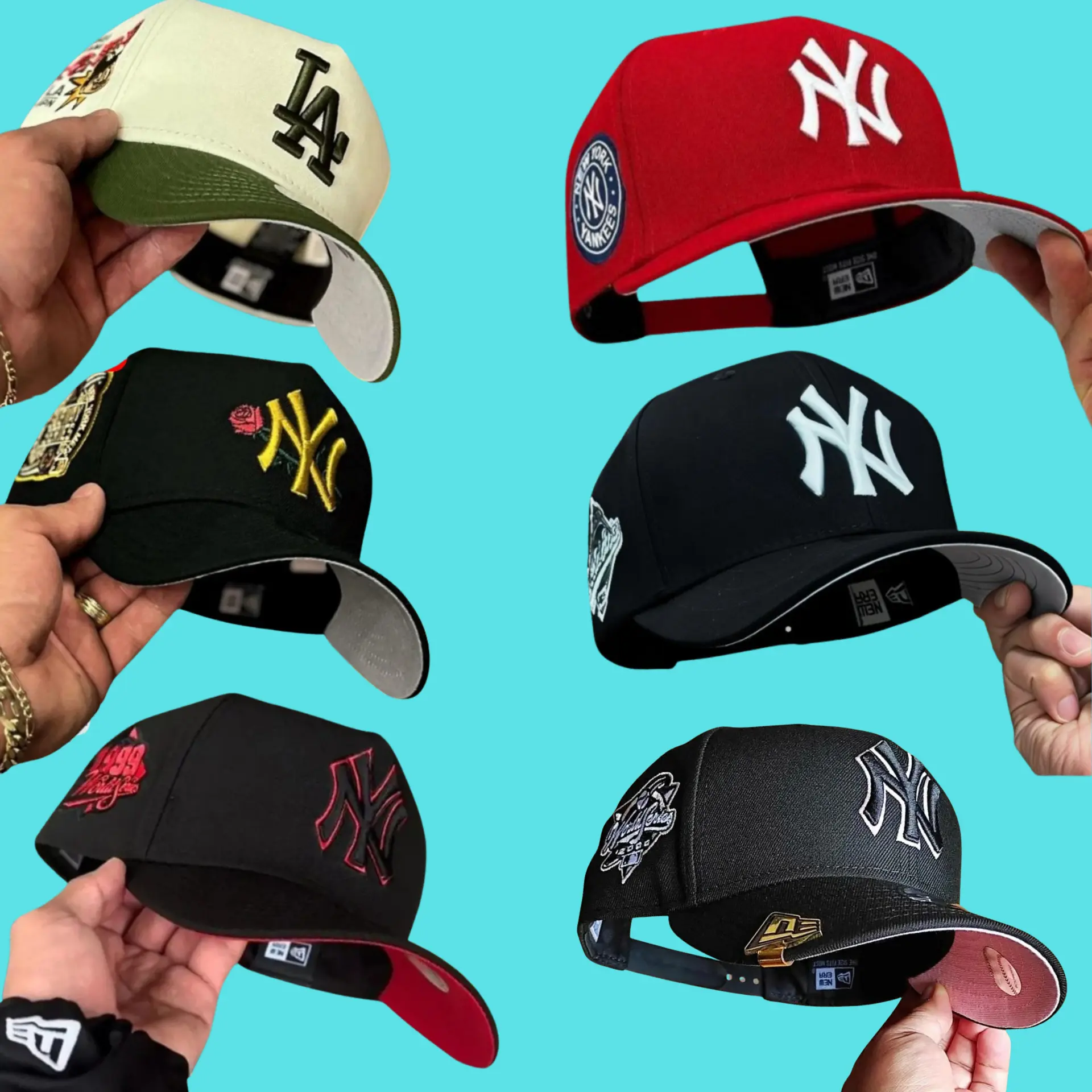 New Era MLB NY Yankees & LA Dodgers 9FORTY Adjustable Baseball Cap for Men & Women – Official Team Logo, Raised Embroidered Snapback Hat, Curved Brim Cotton Twill, Classic Baseball Lifestyle, Streetwear Fashion Essential, Everyday Fan Gear