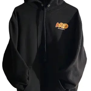 Cracker Barrel Old Country Store Logo Large Black Pullover Hoodie with Front Pocket and Drawstring