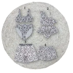 Women Grey Color Camouflage 2pcs Bikini Swimsuits for Summer Beachwear Matching Family Men Trunks