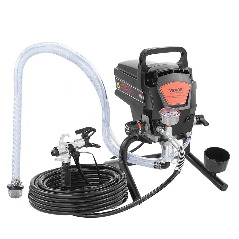 VEVOR 950W Motor Stand Airless Paint Sprayer, Power Tools Spray Gun with 3000PSI, 2.0LPM Fast Flow, Steady Power, Adjustable Motor, Speed Control, Detachable Pump Body, Handheld for Interior/Exterior Home Use