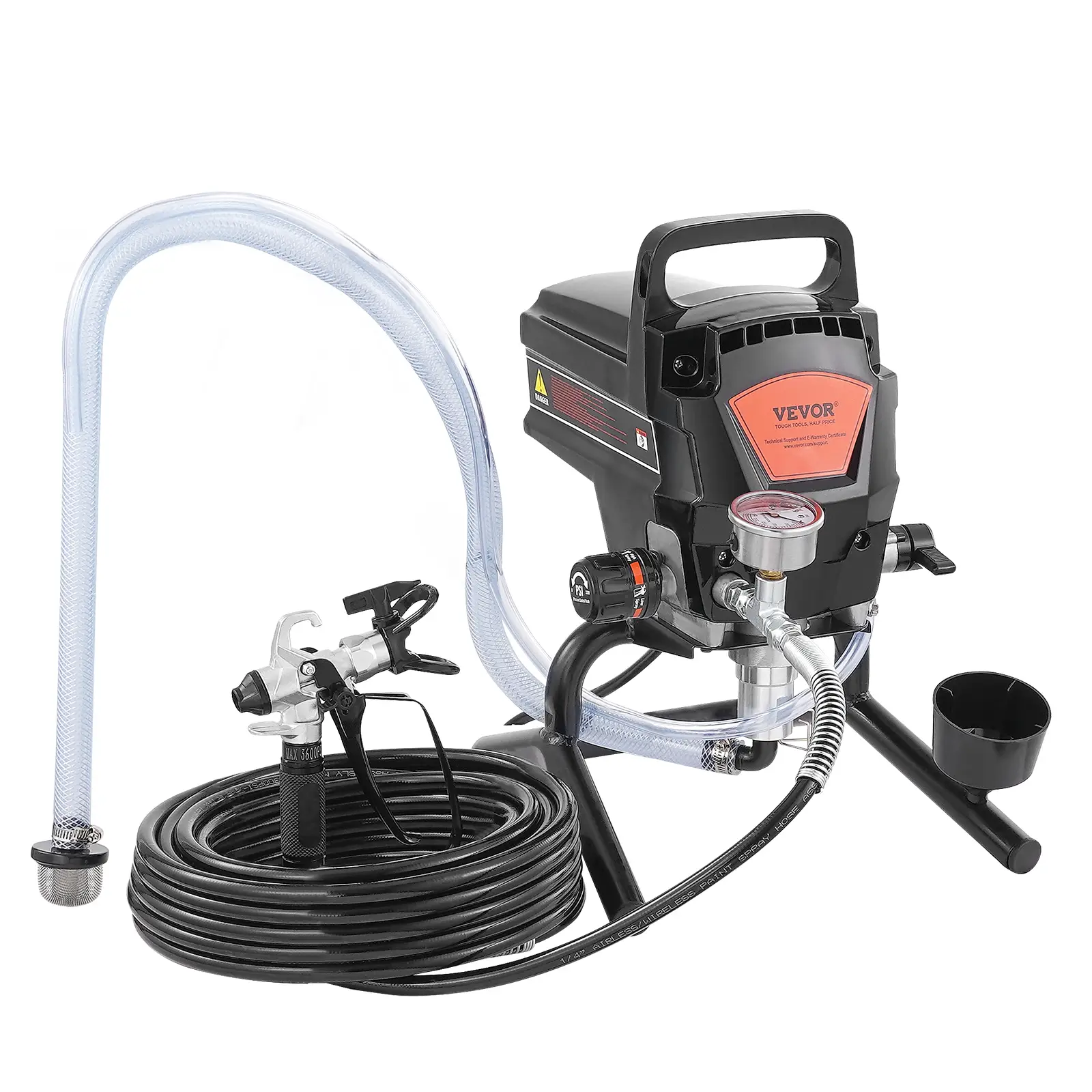 VEVOR 950W Stand Airless Paint Sprayer, 3000PSI High Efficiency Electric Airless Sprayer, Handheld Paint Sprayers for Home Interior and Exterior Furni