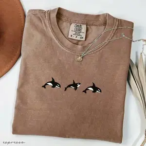 Comfort Colors Trio of Orcas T-shirt, Unisex Orca Tshirt, Whale Shirt, Orcas Shirt Gift For Men For Women  Top Tshirt Casual