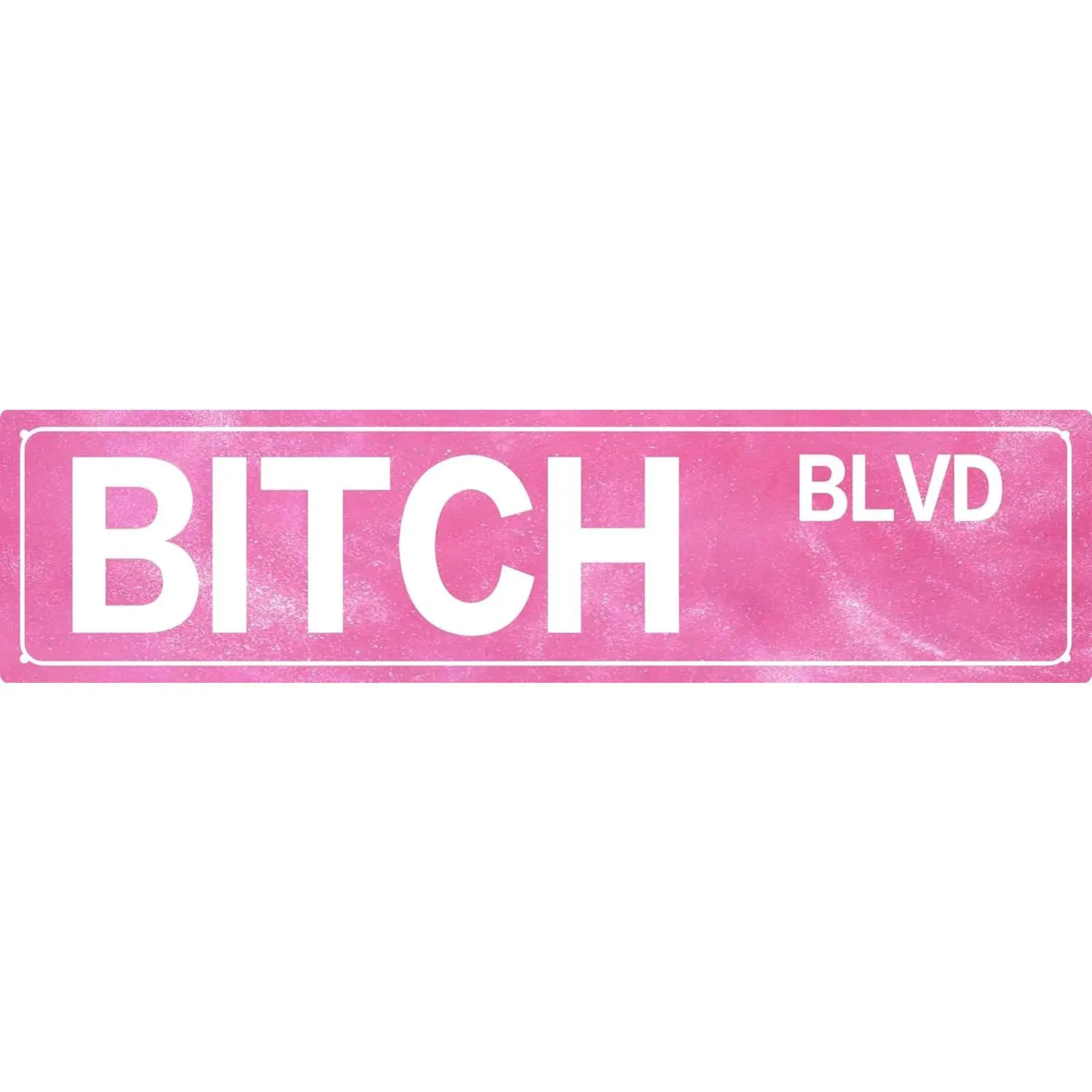 Retro Girl Pink Tin Metal Sign Bitch Blvd Bold Statement Wall Decor for Home Vintage Bar or Dorm Unique Gift Idea for Friends 4x16 in