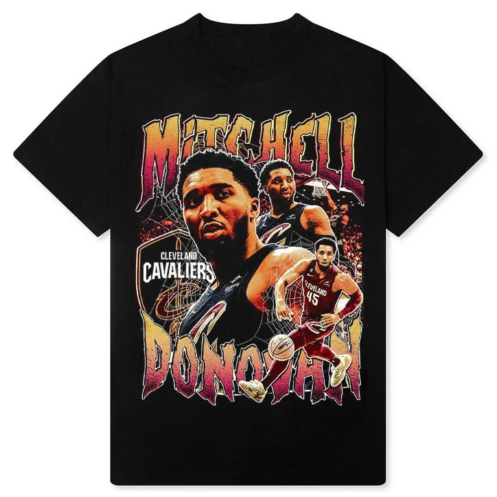 Donovan Mitchell 45 Basketball T-Shirt Retro Washed Heavyweight Graphic Tee Men Women