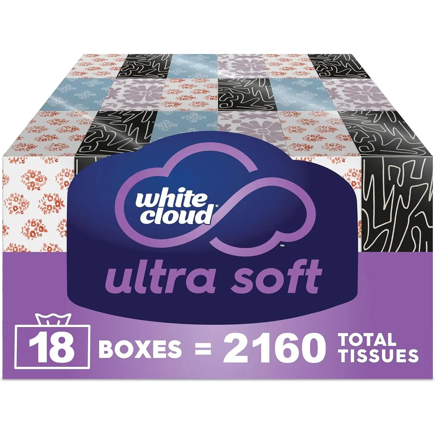 Ultra Soft 3-Ply Facial Tissue, 18 Box Multipack, 120 Tissues Per Box
