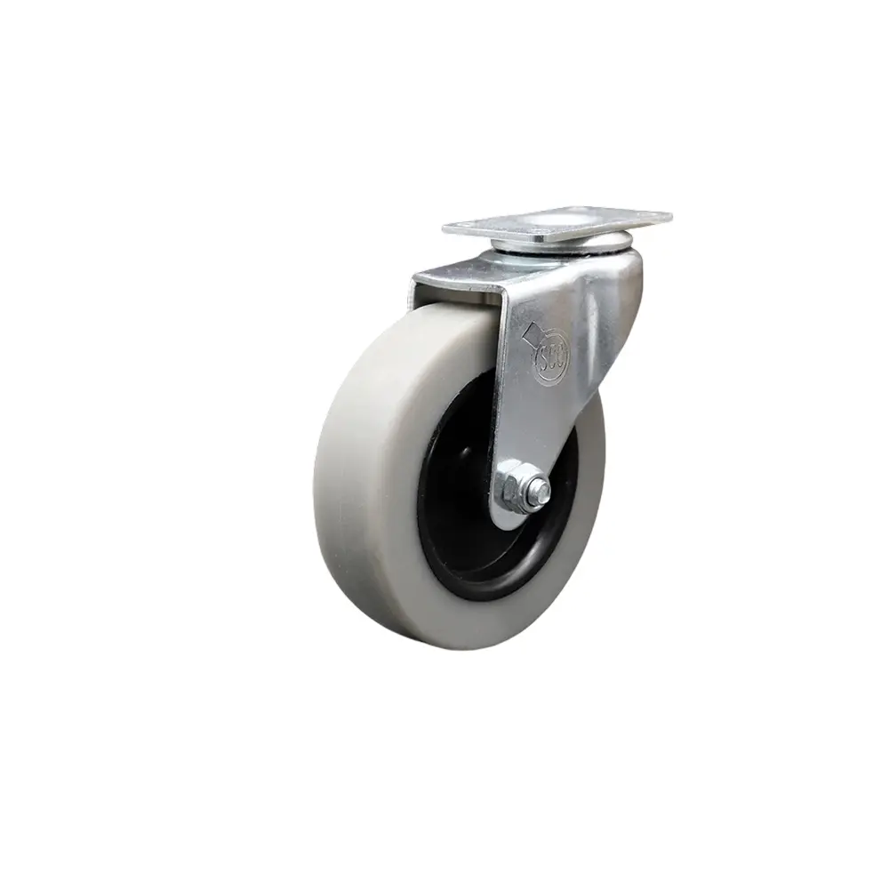 Service Caster SCC-05S310-TPRS Swivel Casters, 3 in. Diameter Thermoplastic Rubber Wheel, 1.188 in. x 2 in. Top Plate Mount, Dual Ball Bearings, Heat Treated Raceway, 110 lbs Load Capacity, Easy Maneuverability, for Office & Home Furniture