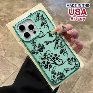 Phone Case iPhone 17 Air 16 Plus 15 Pro Max 14 13 12 11 Lines of Flowers Pattern skin-friendly feel Non-Yellowing Shockproof Soft Silicone Lightweight Transparent Cover