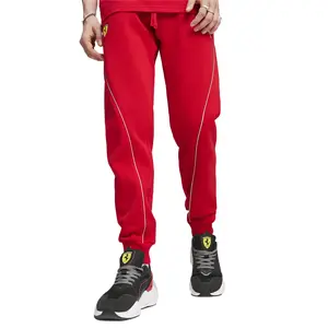 PUMA Mens Scuderia Ferrari Race Drawstring Sweatpants Casual - Red
