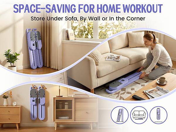 Pilates Board, Multifunctional Ab machine for Home Workouts, Portable Pilates Reformer for Core Workouts, Foldable Home Gym Equipment for Full Body Workout