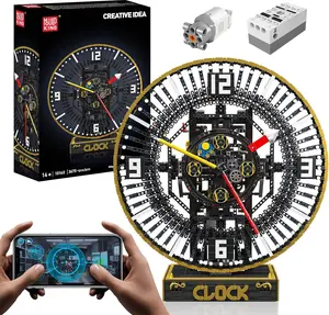 Mould King 10160 Mechanic Grand Clock Building Set 3675 PCS Motorized Brick Clock Model APP Control Customizable Time Display Advanced Engineering Toy