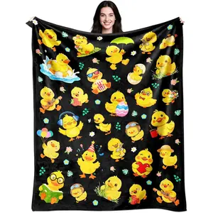 Blanket Gifts Soft Flannel Ducks Throw Blanket Cartoon Blanket Merch Gifts for Kids Adults 50"x40"