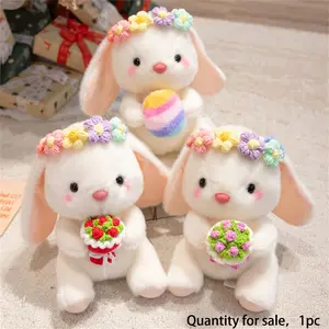 Spring Floral Bunny Plush Toy, Easter Egg & Bouquet Options, Birthday, Mother's Day, Back-To-School, Wedding Gift Choice