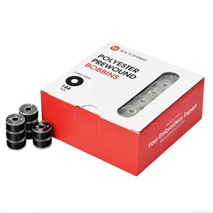 Style A Prewound Plastic Side 75D/2(60WT) Black Embroidery Bobbins(144 Bobbins) for Singer/Brother sewing machine