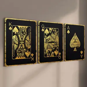 Poker Card Pattern Canvas Painting, Modern Wall Art Painting, Western Wall Art, Wall Art Decor for Home Living Room Bedroom Office, Ornaments