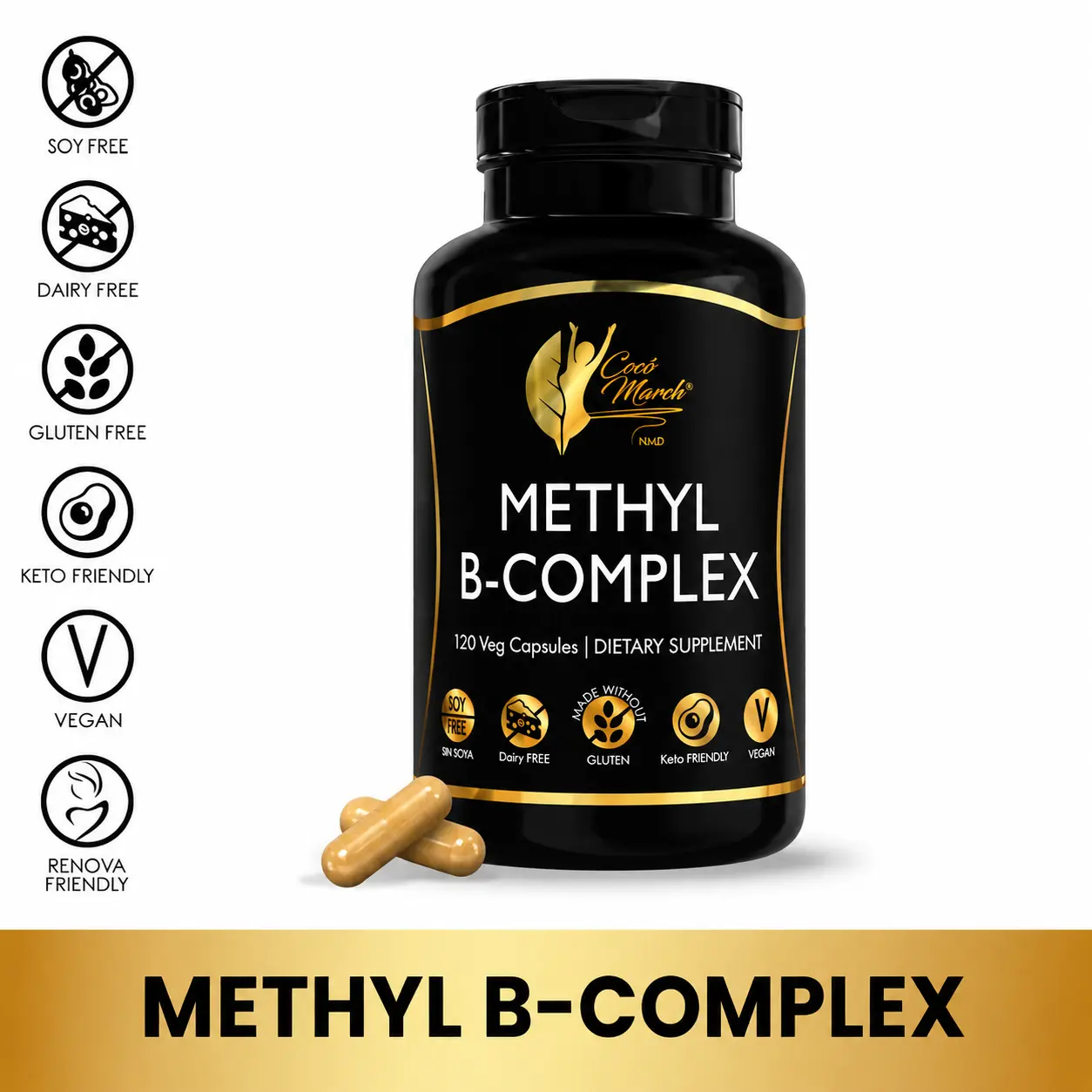 Cocó March N.M.D B-Complex Activated (Methyl B) Wellness Supplement, Adult Dietary