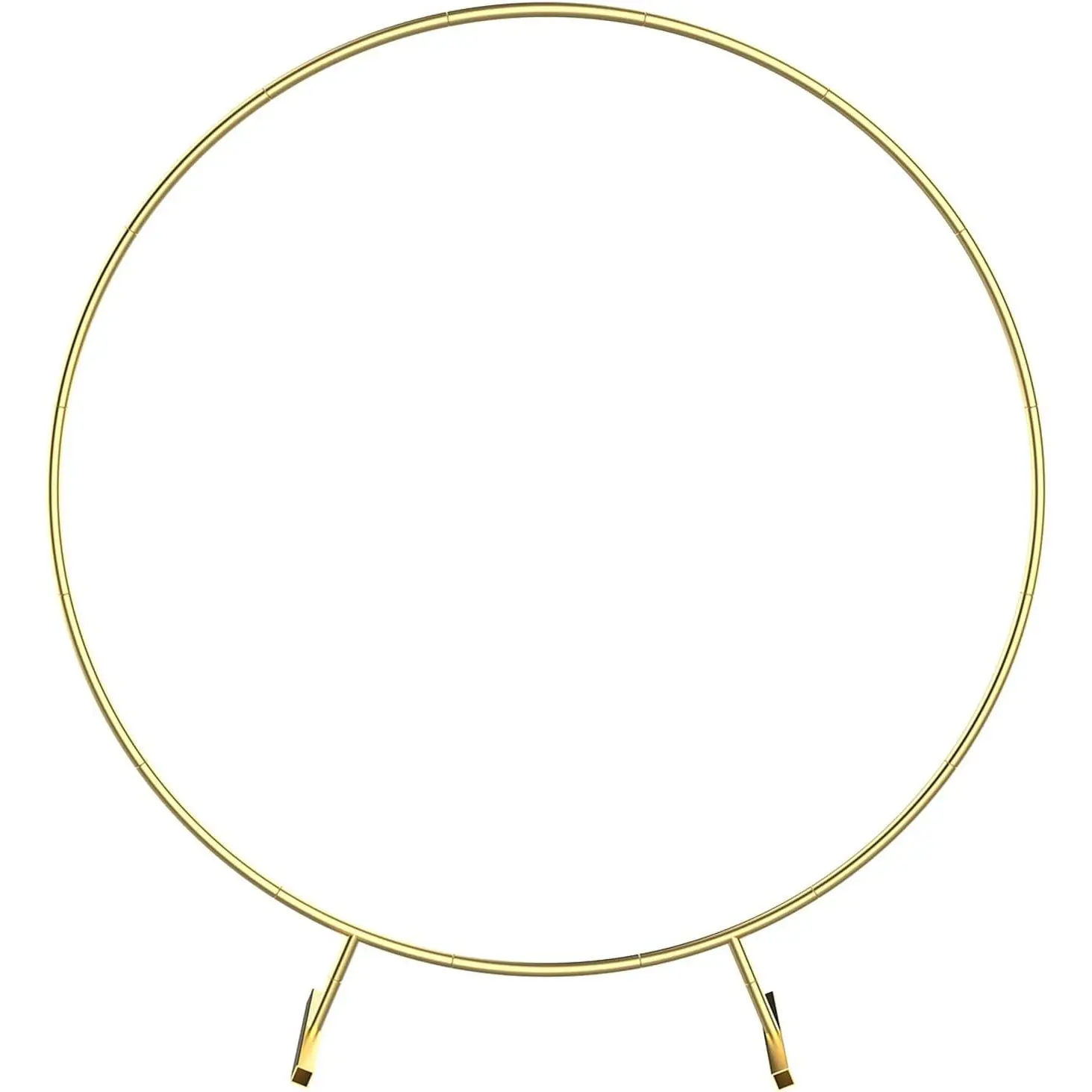 Large Size 6.6ft Gold Metal Round Balloon Arch Kit for Wedding Birthday Party Graduation and Baby Shower Decoration Photo Background