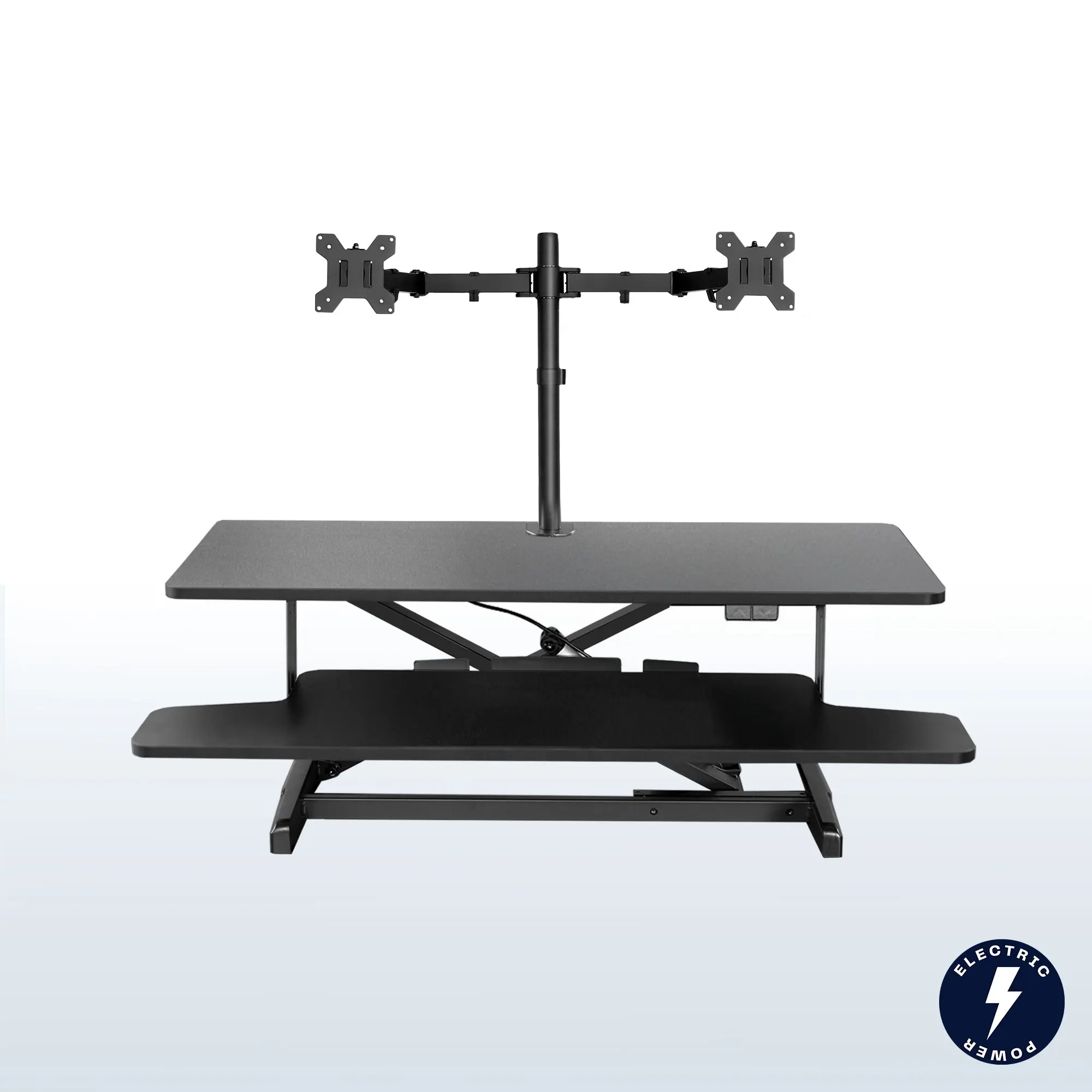 Electric Standing Desk Converter with Dual Monitor Mount - 13" to 30" Screens