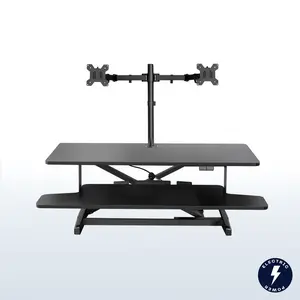 Electric Standing Desk Converter with Dual Monitor Mount - 13" to 30" Screens