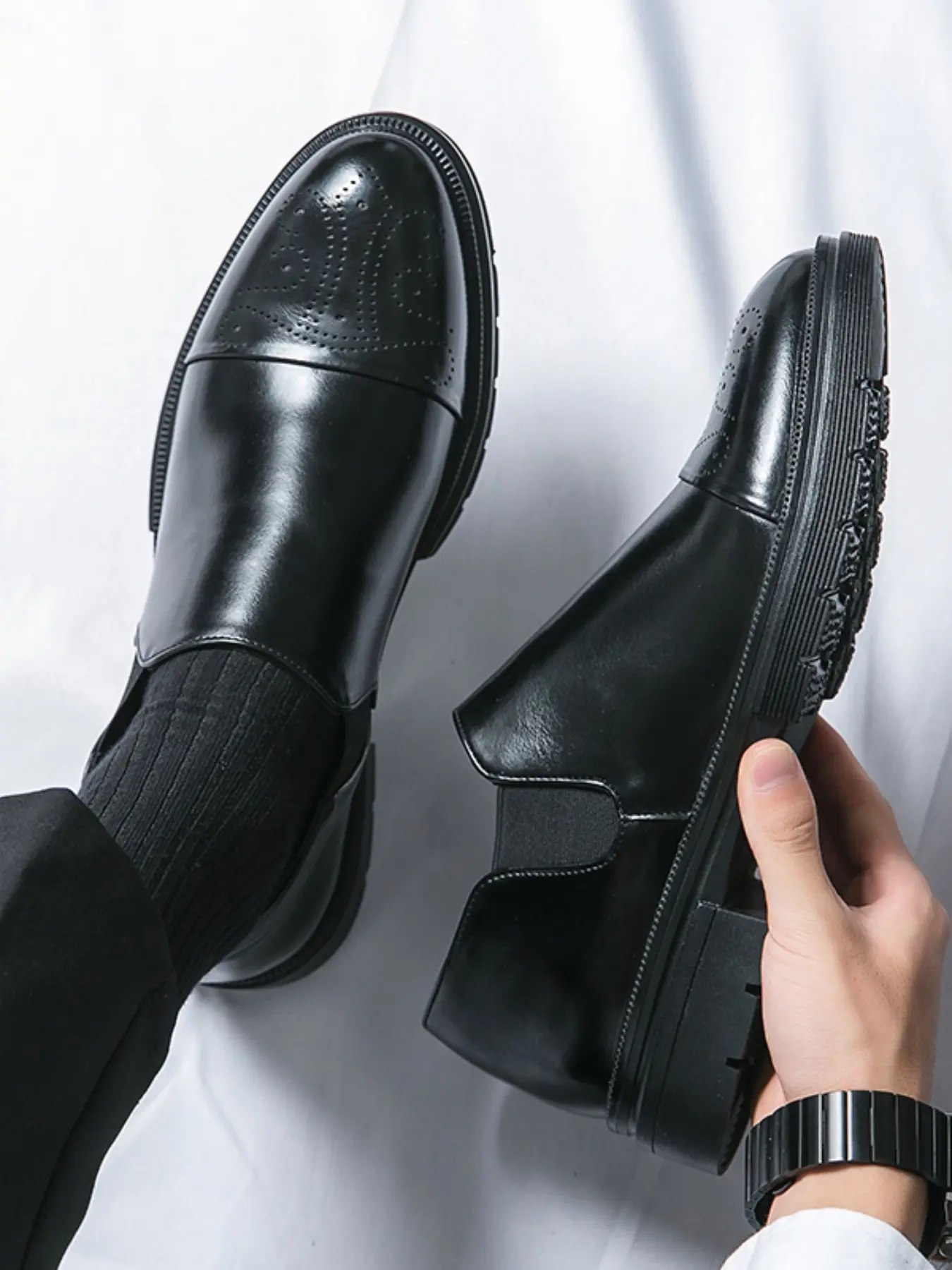 Men's Pointed Toe Low Heel Brogue Pu Leather Shoes, Business Formal Wedding Dress Shoes, Elegant Carved Design, Comfortable Fit - TikTok Shop Men's Pointed Toe Low Heel Brogue Pu Leather Shoes, Business Formal Wedding Dress Shoes, Elegant Carved Design, Comfortable Fit - TikTok Shop