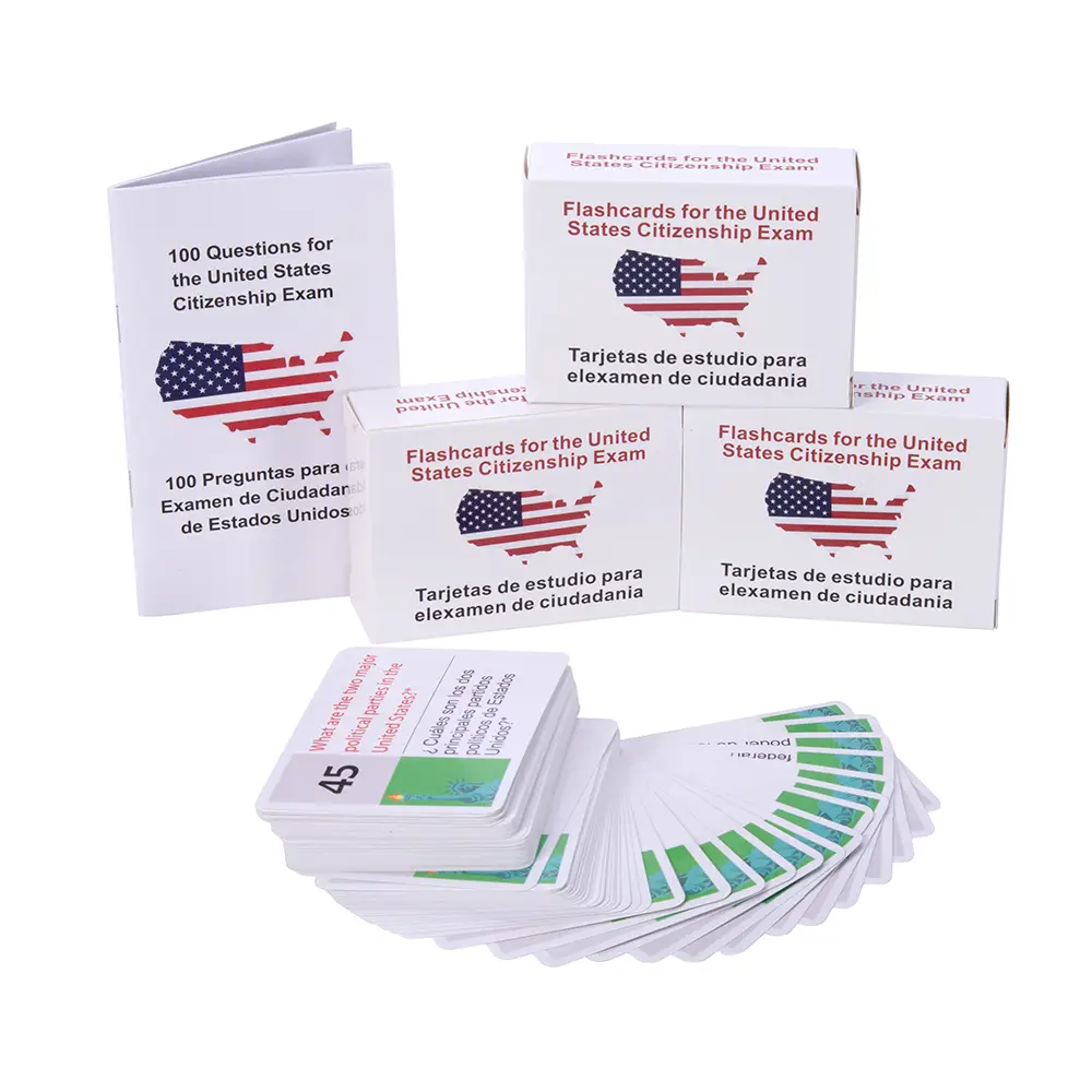 2025 New ReleaseUS Civics Test Flash Cards Combo Set with Bilingual Booklet  EnglishSpanish