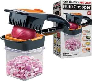Nutri Chopper Vegetable Slicer that Chops, Cubes and Wedges, Multi-purpose Food Chopper with Stainless Steel Blades, As Seen on TV
