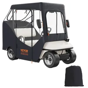 fathersdaygift VEVOR Golf Cart Enclosure, Polyester Driving Enclosure, Club Car Covers Suitable for 2-Seater Golf Carts, Sunproof and Dustproof Outdoor Cart Cover