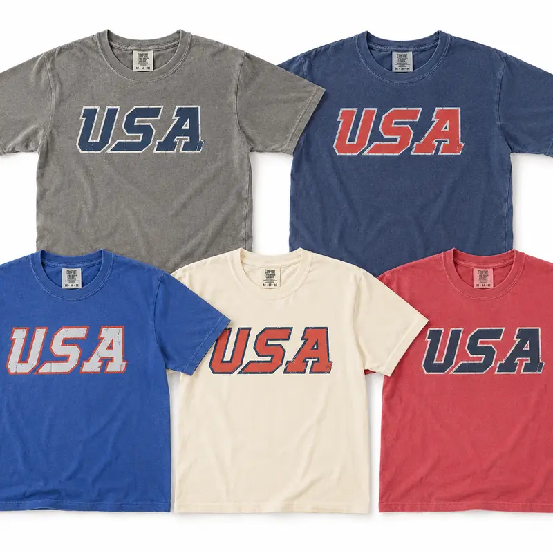 Vintage USA Graphic T-Shirt, Retro American Flag Tee, Patriotic Shirt, Unisex USA Shirt, 4th of July Tee, Memorial Day Gift, Casual Oversized Summer Top, Americana Shirt -DPCLICK