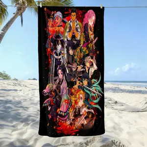Kimetsu no Yaiba  beach towel, soft texture, beach blanket, is a soft and lightweight sand blanket for travel, swimming pool, surfing, yoga, camping, travel towels, personalized towels. Is Christmas, Holidays, Birthdays, Halloween