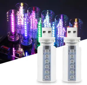 Car USB Night Lights Colors Multiple Modes Touch Control Interior Ambiance Portable Mini Glass Bottle for Vehicles Bedrooms Camping Holiday Decorations