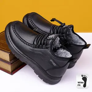 Men's Winter High Quality -Slip Thermal Snow Boots with Thick Warm, Wide Width Ankle - Upper & Sole, for ice, snow, slush, Outdoor, Casual Wear (Big & Tall)