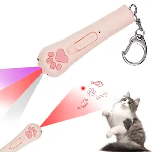 Laser Light Cat Toy - USB Rechargeable Interactive Cat Toy for Indoor Cat, Pink Cat Chaser Toy with Three Lighting Modes, Promotes Exercise and Health, Perfect for Kittens